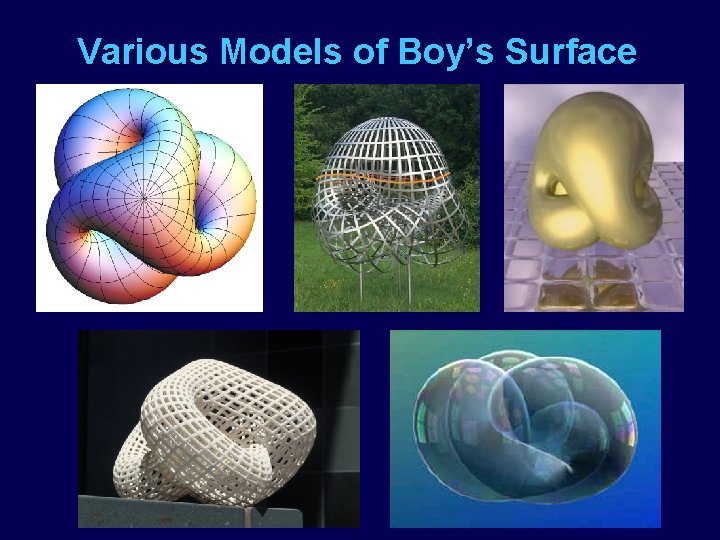 Various Models of Boy’s Surface 