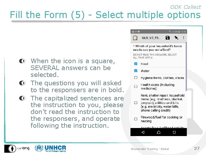 ODK Collect Fill the Form (5) - Select multiple options When the icon is