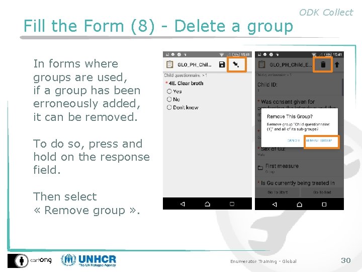 Fill the Form (8) - Delete a group ODK Collect In forms where groups