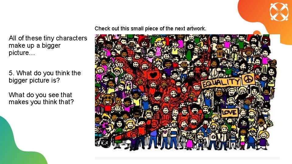 Check out this small piece of the next artwork. All of these tiny characters