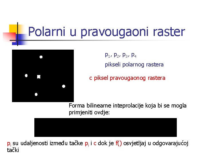 Polarni u pravougaoni raster p 1 , p 2 , p 3 , p