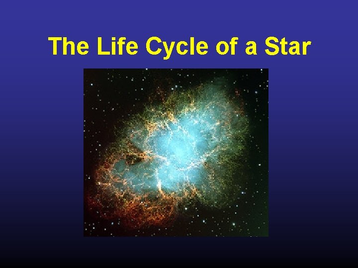 The Life Cycle of a Star 