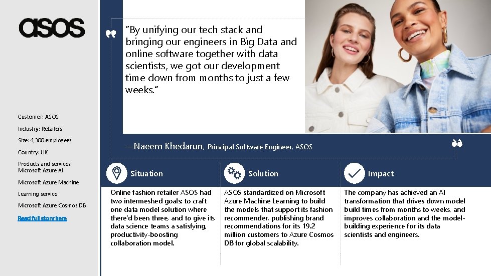“By unifying our tech stack and bringing our engineers in Big Data and online