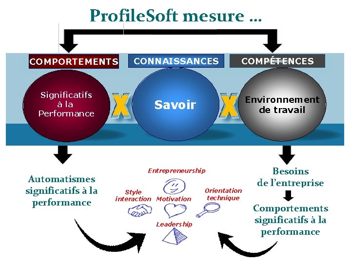 Profile. Soft mesure … COMPORTEMENTS Significatifs à la Performance Automatismes significatifs à la performance