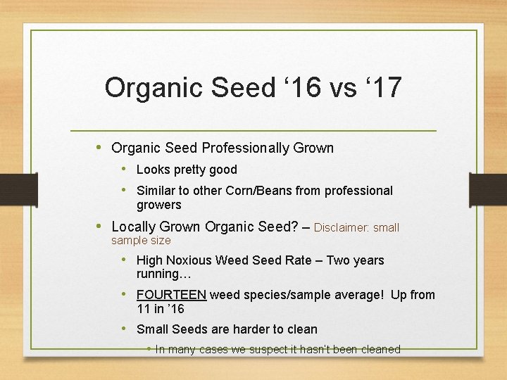 Organic Seed ‘ 16 vs ‘ 17 • Organic Seed Professionally Grown • Looks