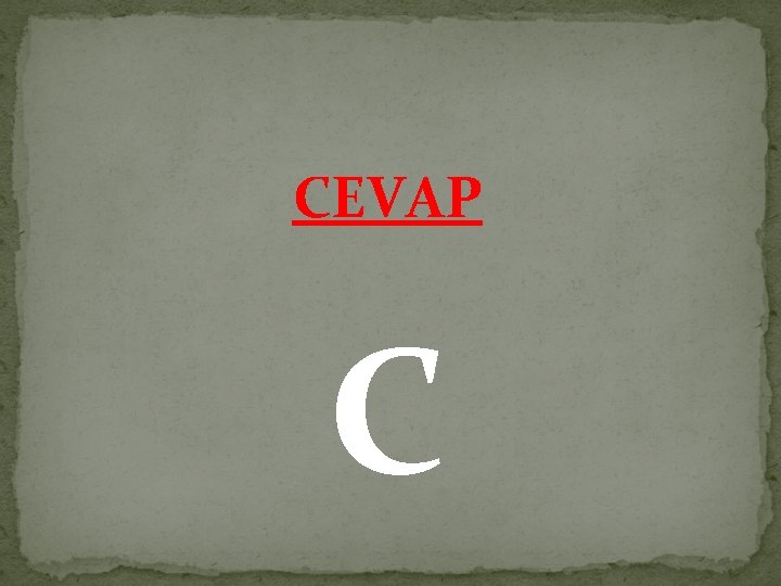CEVAP C 