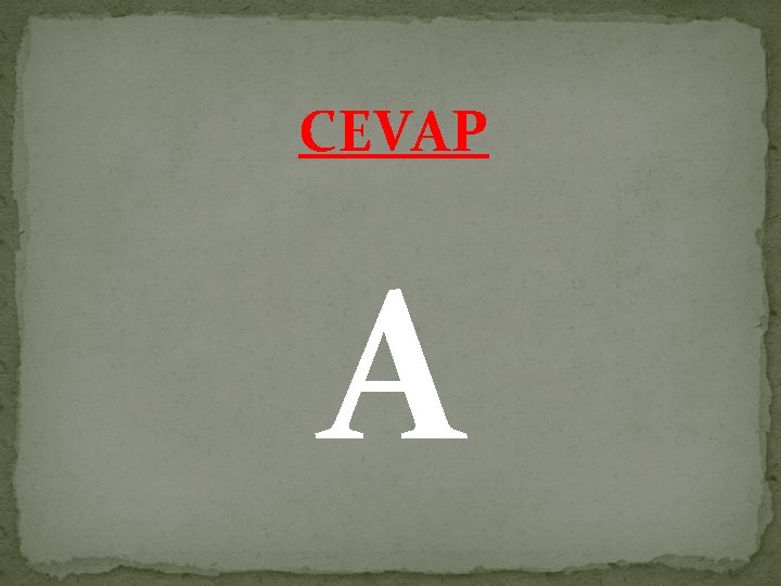 CEVAP A 