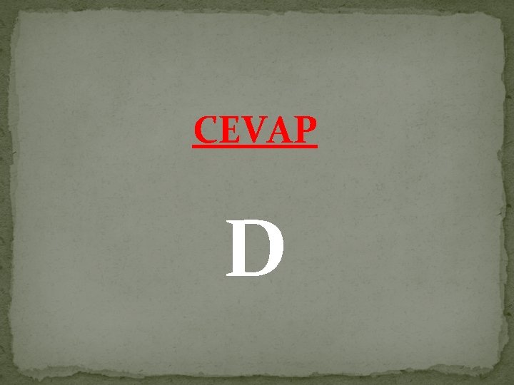 CEVAP D 