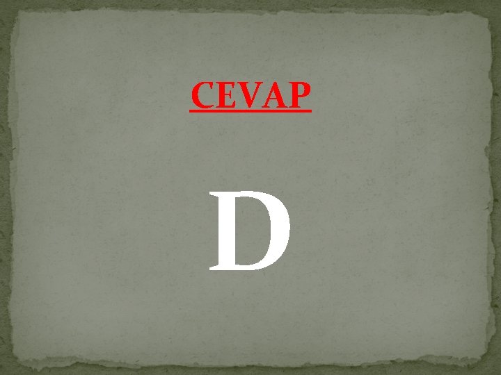 CEVAP D 