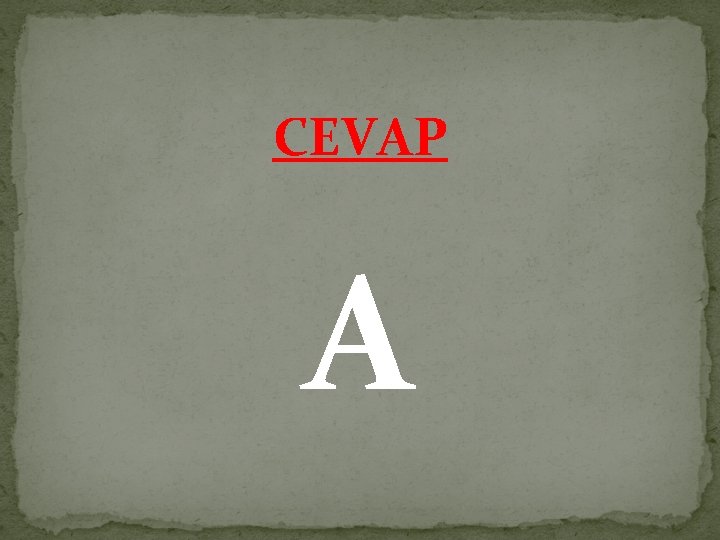 CEVAP A 