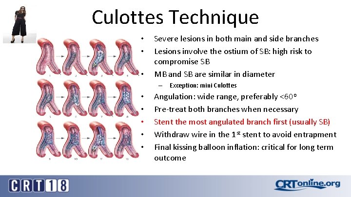 Culottes Technique • • • Severe lesions in both main and side branches Lesions