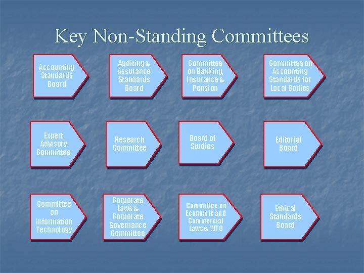 Key Non-Standing Committees Accounting Standards Board Auditing & Assurance Standards Board Expert Advisory Committee