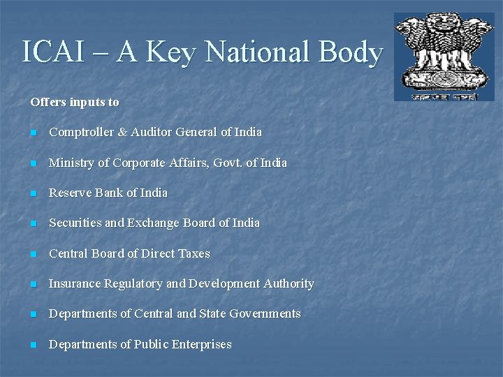 ICAI – A Key National Body Offers inputs to n Comptroller & Auditor General