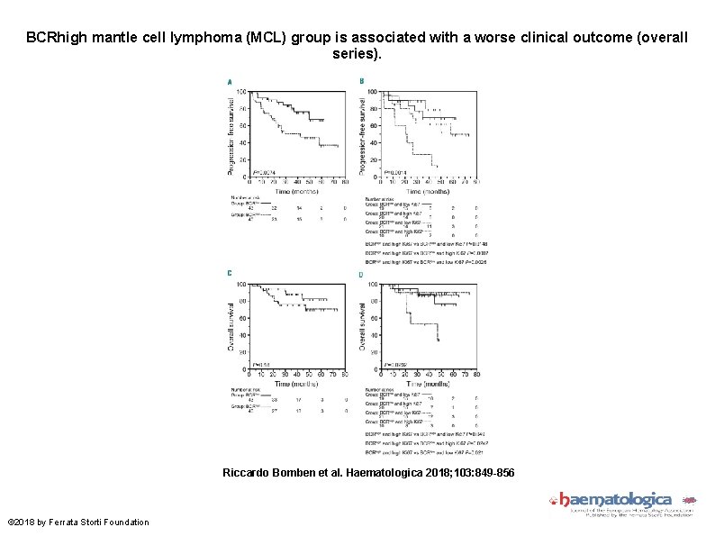 BCRhigh mantle cell lymphoma (MCL) group is associated with a worse clinical outcome (overall