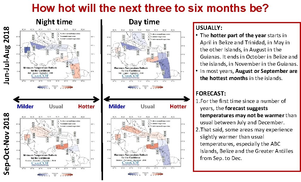 How hot will the next three to six months be? Jun-Jul-Aug 2018 Night time