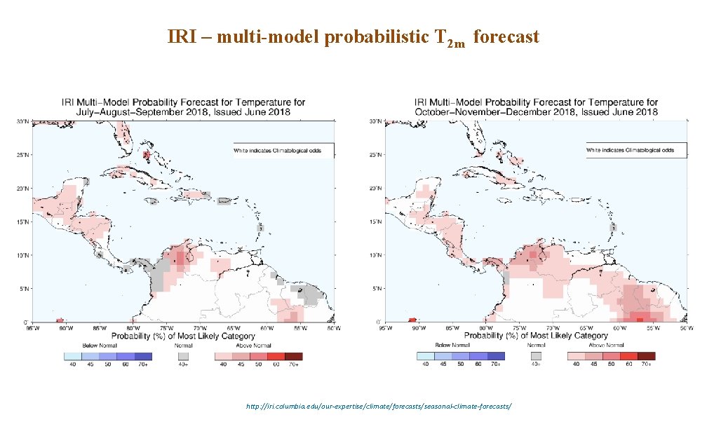 IRI – multi-model probabilistic T 2 m forecast http: //iri. columbia. edu/our-expertise/climate/forecasts/seasonal-climate-forecasts/ 