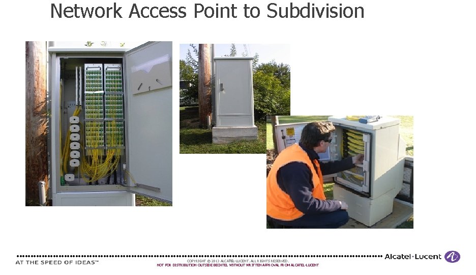 Network Access Point to Subdivision 31 COPYRIGHT © 2013 ALCATEL-LUCENT. ALL RIGHTS RESERVED. NOT Network Access Point to Subdivision 31 COPYRIGHT © 2013 ALCATEL-LUCENT. ALL RIGHTS RESERVED. NOT