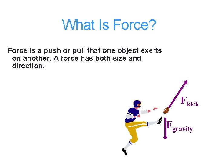 What Is Force? Force is a push or pull that one object exerts on