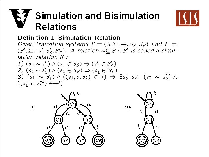 Simulation and Bisimulation Relations 