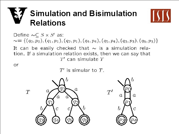 Simulation and Bisimulation Relations 