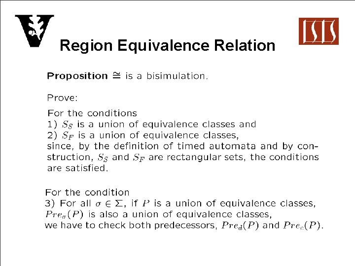 Region Equivalence Relation 