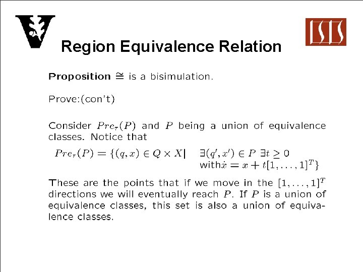 Region Equivalence Relation 
