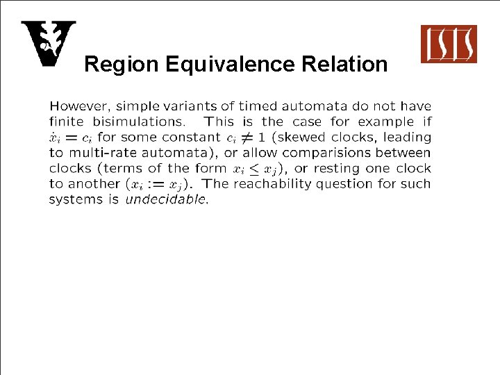 Region Equivalence Relation 