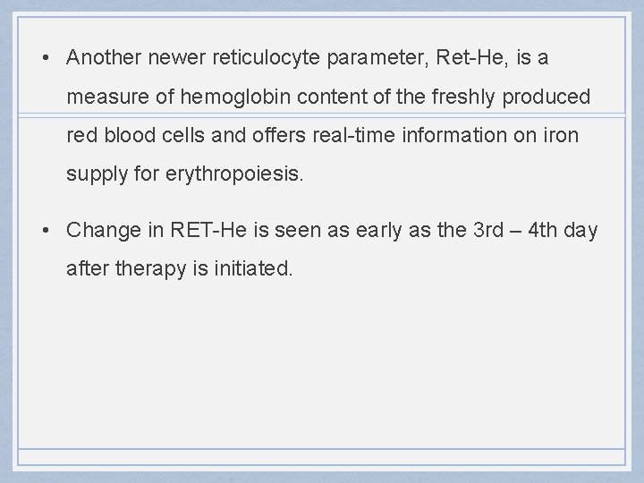 Reticulocyte Hemoglobin VisA Vis Immature Reticulocyte Fraction as