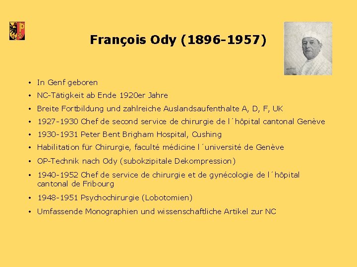 François Ody (1896 -1957) • In Genf geboren • NC-Tätigkeit ab Ende 1920 er