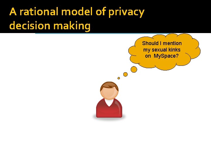 A rational model of privacy decision making Should I mention my sexual kinks on