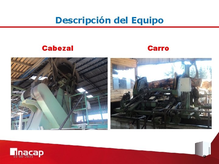 Descripción del Equipo Cabezal 15 -06 -2021 Carro 9 