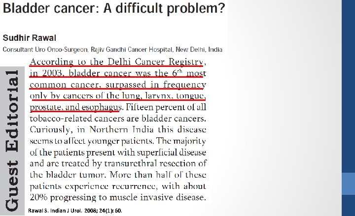 Rawal S. Indian J Urol. 2008; 24(1): 60. 