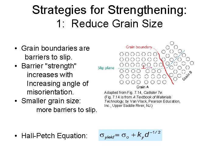 Strategies for Strengthening: 1: Reduce Grain Size • Grain boundaries are barriers to slip.