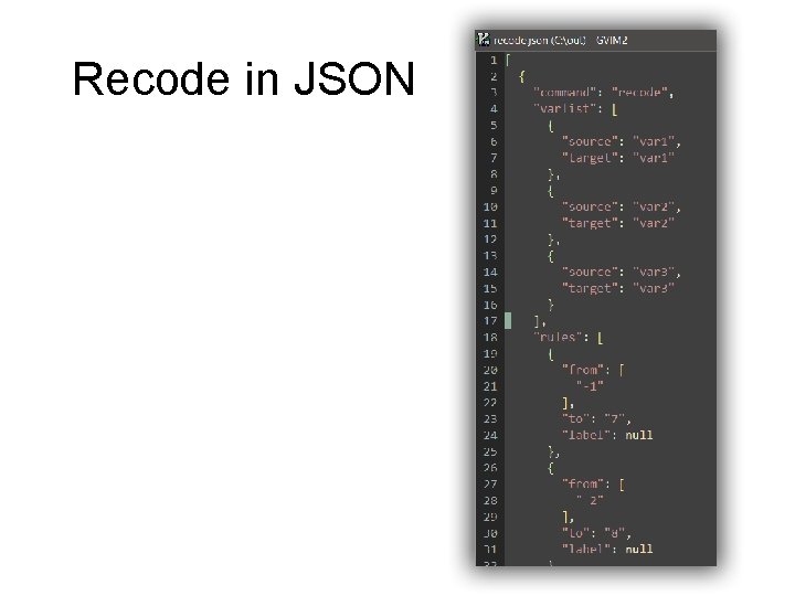 Recode in JSON 
