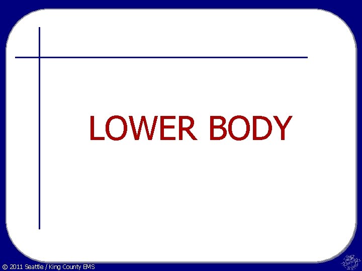 LOWER BODY © 2011 Seattle / King County EMS 