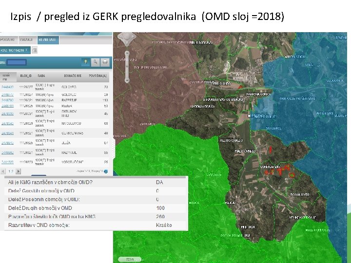 Izpis / pregled iz GERK pregledovalnika (OMD sloj =2018) 
