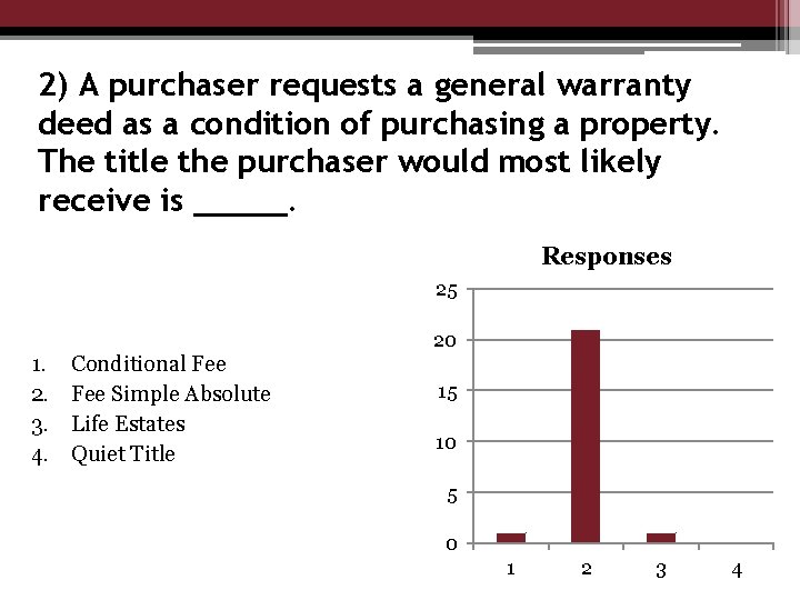 2) A purchaser requests a general warranty deed as a condition of purchasing a