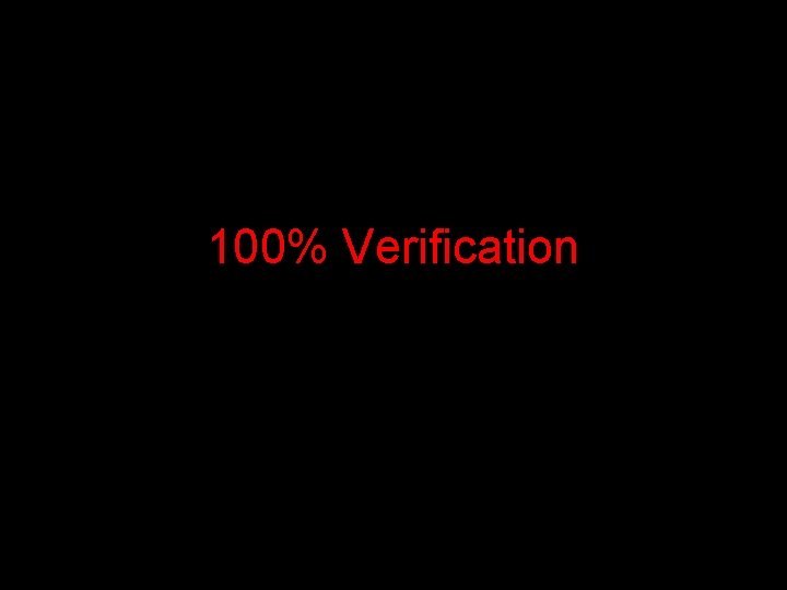 100% Verification 