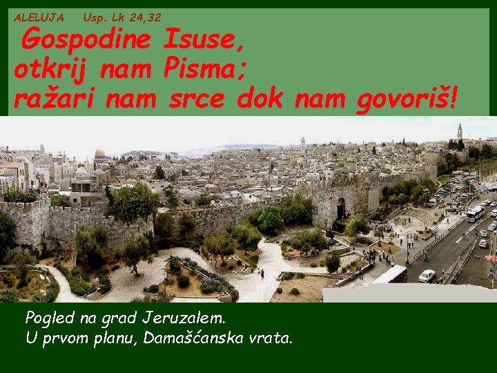 ALELUJA Usp. Lk 24, 32 Gospodine Isuse, otkrij nam Pisma; ražari nam srce dok