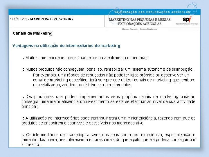 CAPÍTULO 2 ● MARKETING ESTRATÉGIO Canais de Marketing Vantagens na utilização de intermediários de