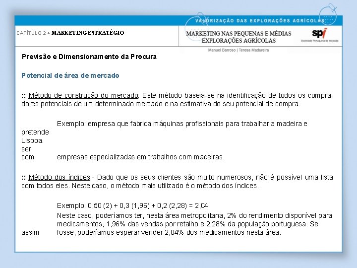 CAPÍTULO 2 ● MARKETING ESTRATÉGIO Previsão e Dimensionamento da Procura Potencial de área de