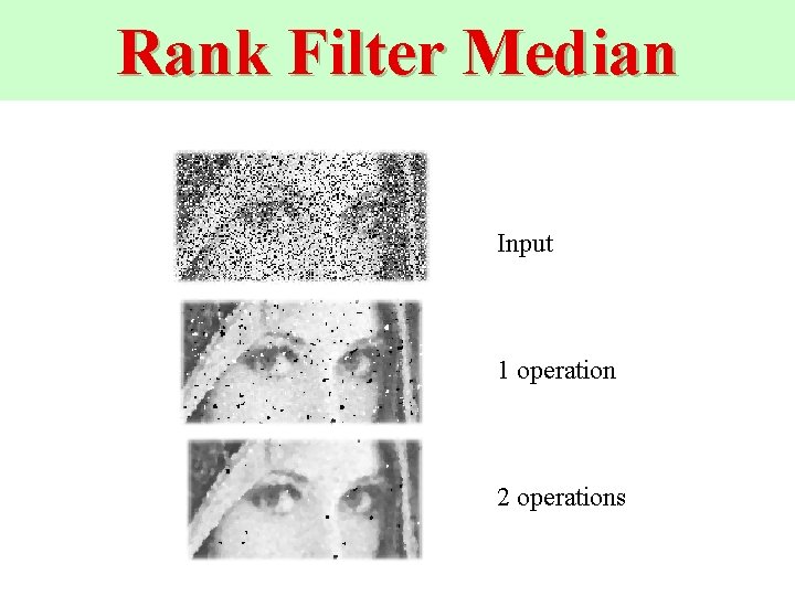 Rank Filter Median Input 1 operation 2 operations 