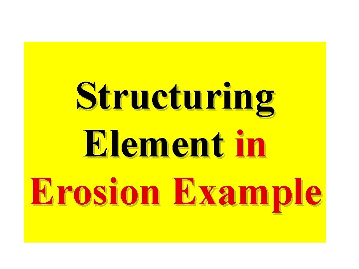 Structuring Element in Erosion Example 