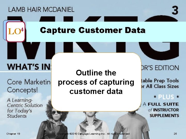 LO 4 Capture Customer Data Outline the process of capturing customer data Chapter 19