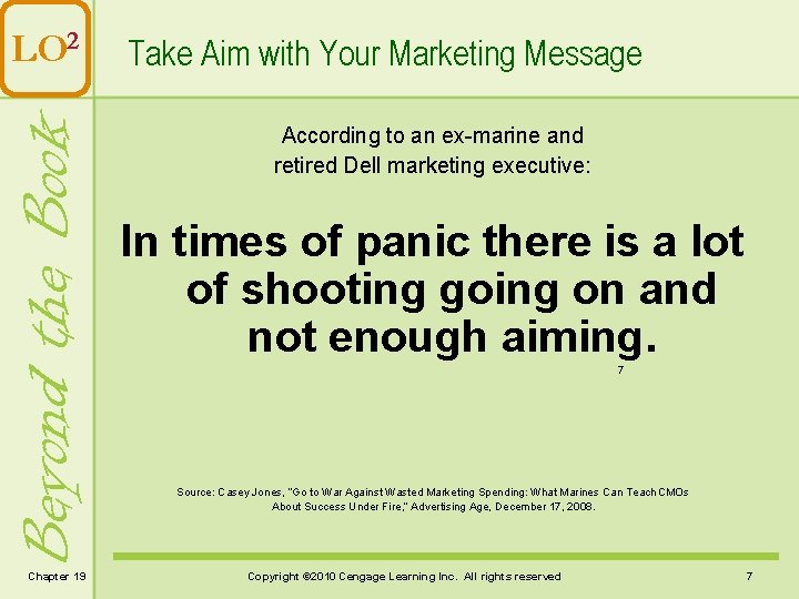 Beyond the Book LO 2 Chapter 19 Take Aim with Your Marketing Message According