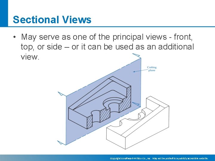 Sectional Views • May serve as one of the principal views - front, top,