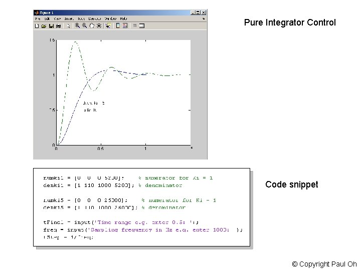Pure Integrator Control Code snippet © Copyright Paul Oh 