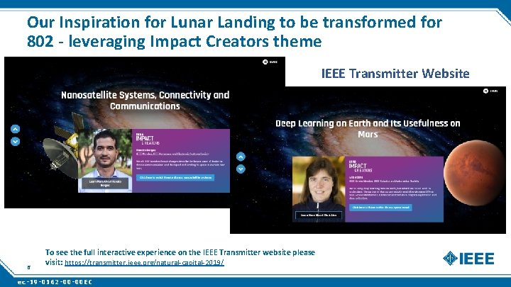 Our Inspiration for Lunar Landing to be transformed for 802 - leveraging Impact Creators