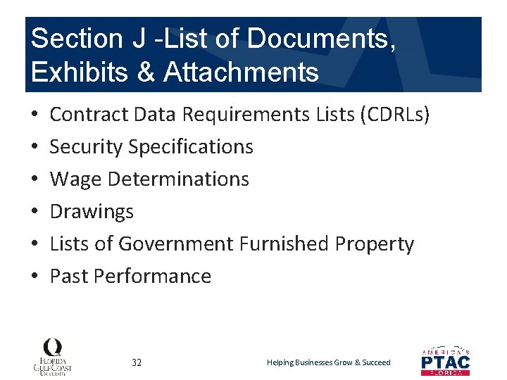 Section J -List of Documents, Exhibits & Attachments • • • Contract Data Requirements