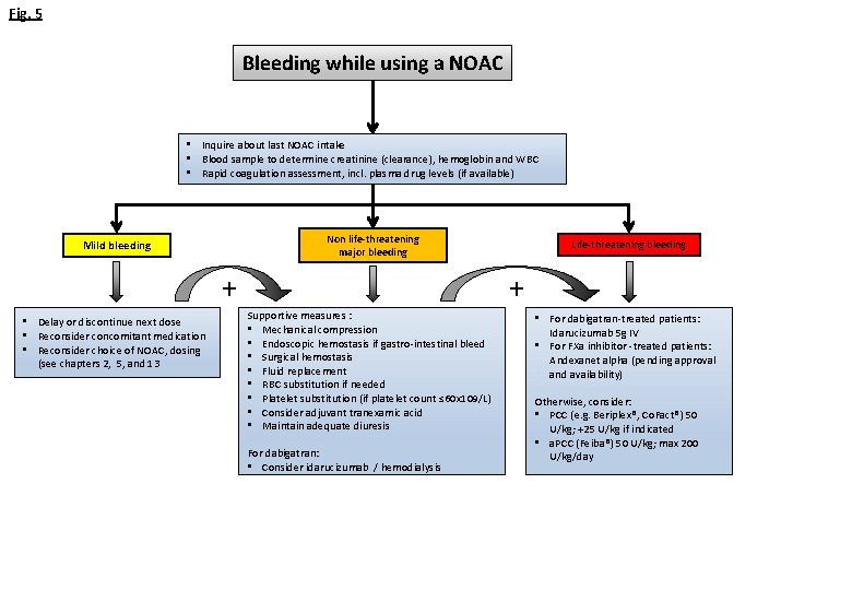 Fig. 5 Bleeding while using a NOAC • Inquire about last NOAC intake •